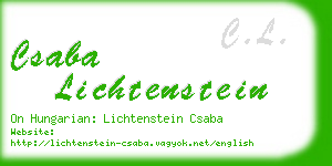 csaba lichtenstein business card